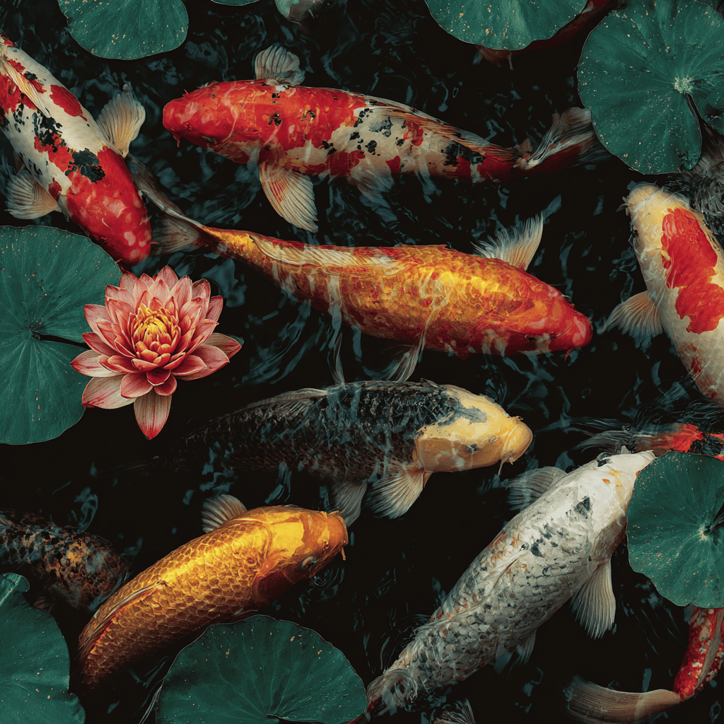 koi fish swimming