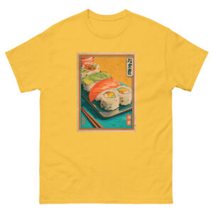 unisex-classic-tee-daisy-front-68fe96e7d1896.jpg Sushi Deluxe | Retro Japanese Art T-Shirt