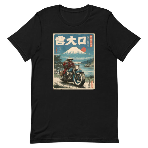 unisex-staple-t-shirt-black-front-6914d1f20de05.jpg Samurai Biker Fuji Tee