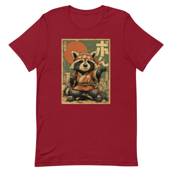 unisex-staple-t-shirt-cardinal-front-6914e5a409212.jpg Urban Raccoon Fighter Tee