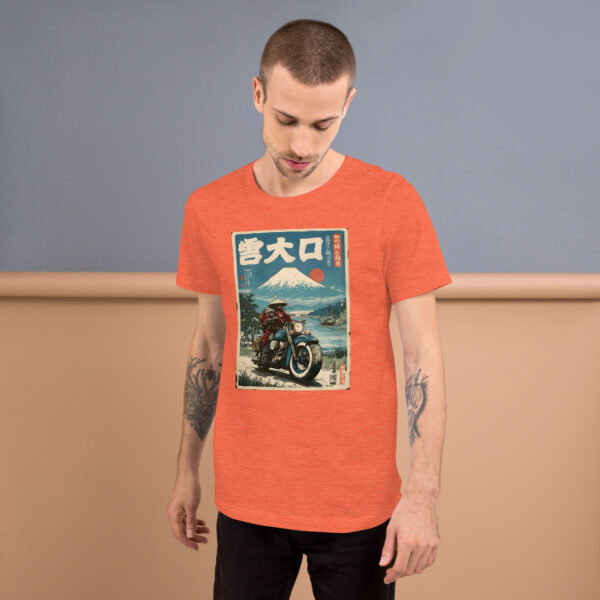 unisex-staple-t-shirt-heather-orange-front-6914d1f2488fa.jpg Samurai Biker Fuji Tee