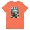 unisex-staple-t-shirt-heather-orange-front-6914d1f30db29.jpg Samurai Biker Fuji Tee