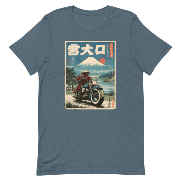 unisex-staple-t-shirt-heather-slate-front-6914d1f2cf56f.jpg Samurai Biker Fuji Tee