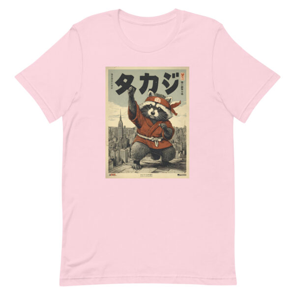 unisex-staple-t-shirt-soft-pink-front-6914e4bece4f7.jpg The Rooftop Raccoon Ninja Tee
