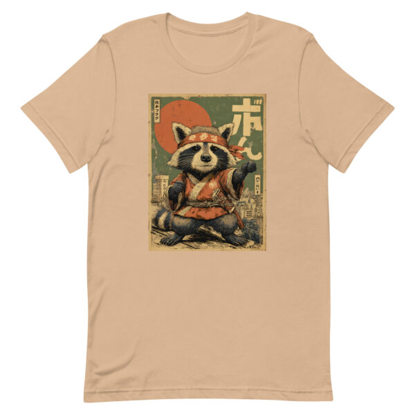 unisex-staple-t-shirt-tan-front-6914e5a46e7c3.jpg Urban Raccoon Fighter Tee