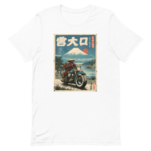 unisex-staple-t-shirt-white-front-6914d1f37194c.jpg Samurai Biker Fuji Tee