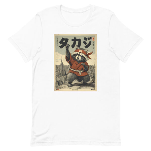 unisex-staple-t-shirt-white-front-6914e4beea497.jpg The Rooftop Raccoon Ninja Tee