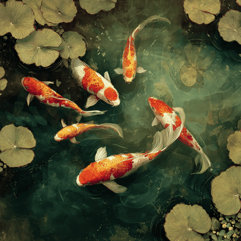 koi fish in a pond