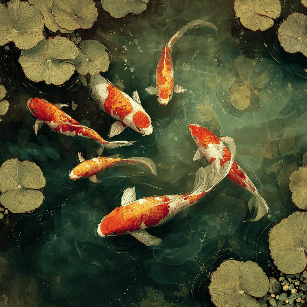 koi fish in a pond