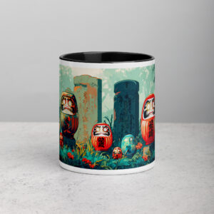 Haunted Daruma Grounds Mug with Color Inside
