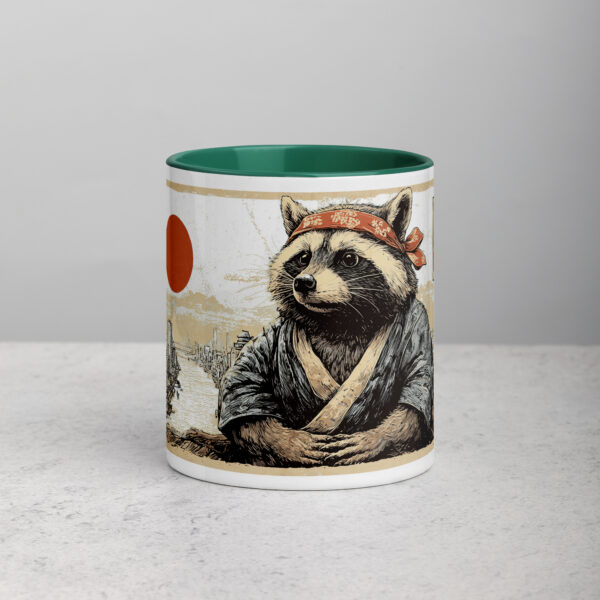 white-ceramic-mug-with-color-inside-dark-green-11-oz-front-692748e850472.jpg Master Tanuki Raccoon Mug