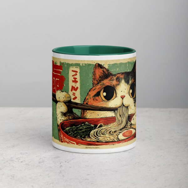 white-ceramic-mug-with-color-inside-dark-green-11-oz-front-69274e75b2a7f.jpg Cute Cat Ramen Lover Mug