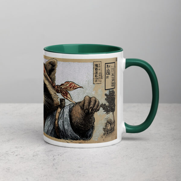 white-ceramic-mug-with-color-inside-dark-green-11-oz-right-6927494a3bca4.jpg Tanuki Headband Portrait Mug