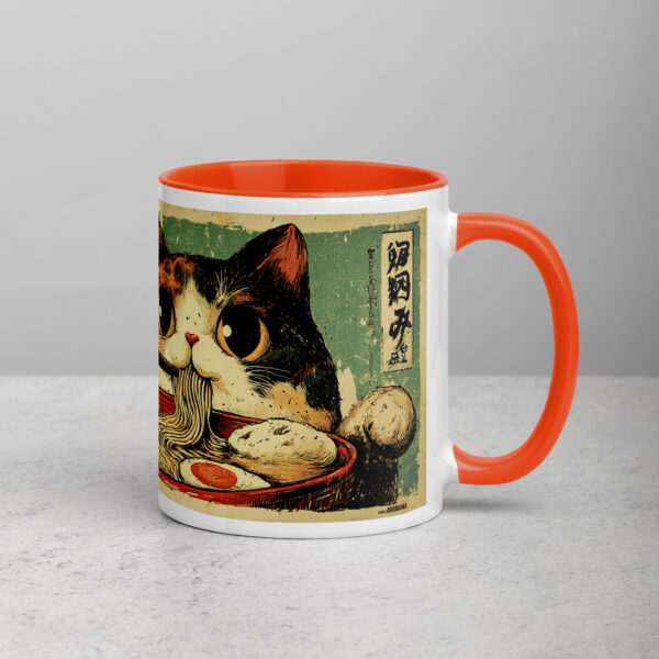 white-ceramic-mug-with-color-inside-orange-11-oz-right-69274e75b2c72.jpg Cute Cat Ramen Lover Mug